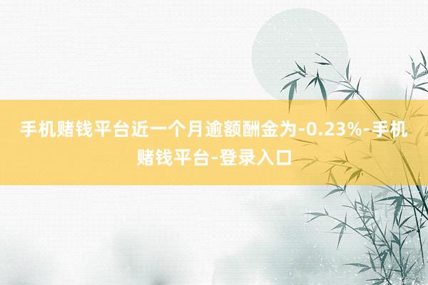 手机赌钱平台近一个月逾额酬金为-0.23%-手机赌钱平台-登录入口